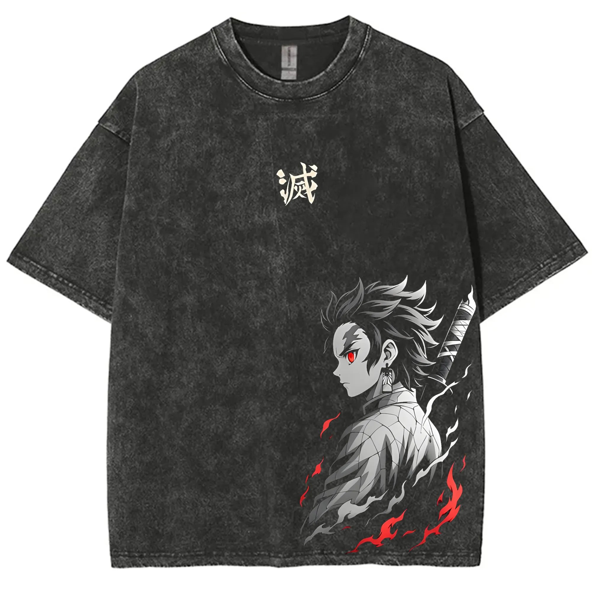 Anime Cosplay Pokemon - Streetwear Demon Slayer T-shirt grafica lavata