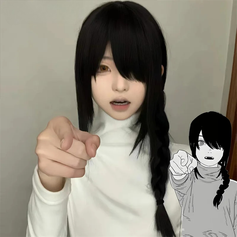 Anime Cosplay Long Black Hair - Anime Chainsaw Man Nayuta Parrucca Cosplay
