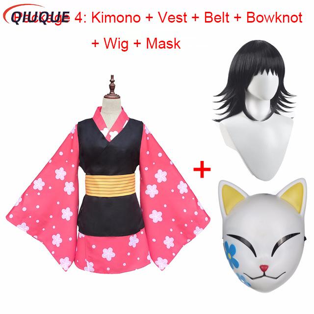 Anime Cosplay Waifu - Makomo Costume Cosplay Kimono Uniforme Maschera