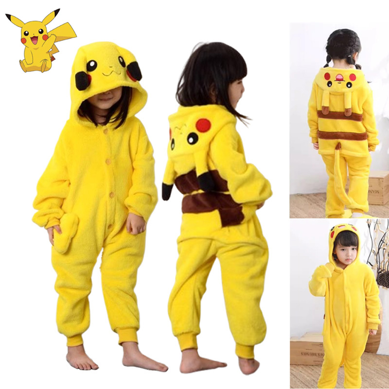Anime Cosplay Pokemon - Pokemon Pikachu Caldo Flanella Homewear Bambini