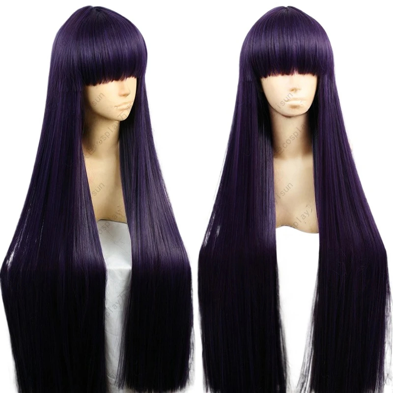 Anime Cosplay Long Black Hair - Parrucca cosplay per capelli sintetici resistenti