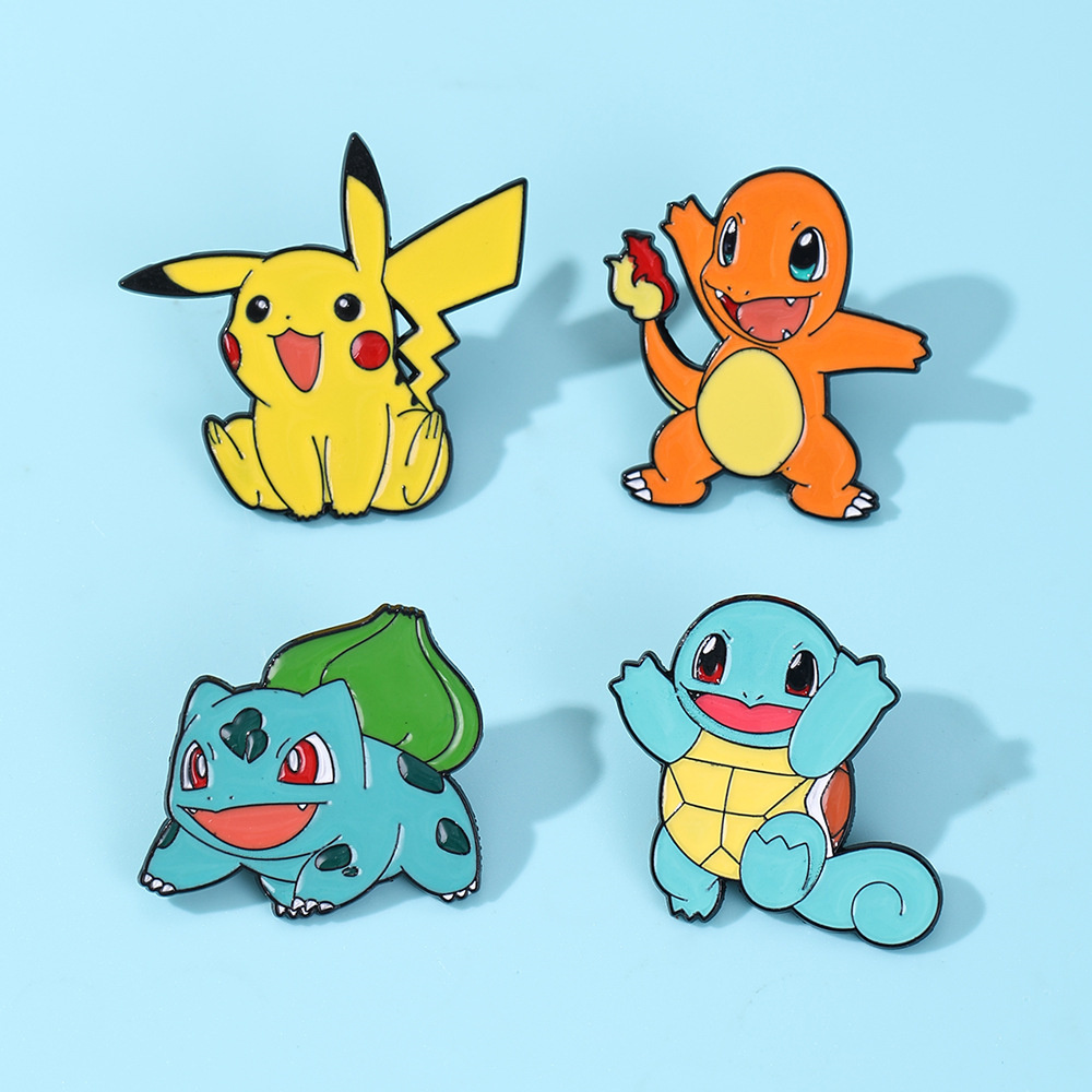 Anime Cosplay Pokemon - Set di 4 spille smaltate Pokémon,
