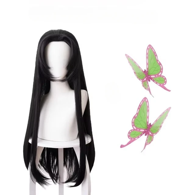 Anime Cosplay Long Black Hair - Parrucca Anime Kochou Kanae Kimetsu no