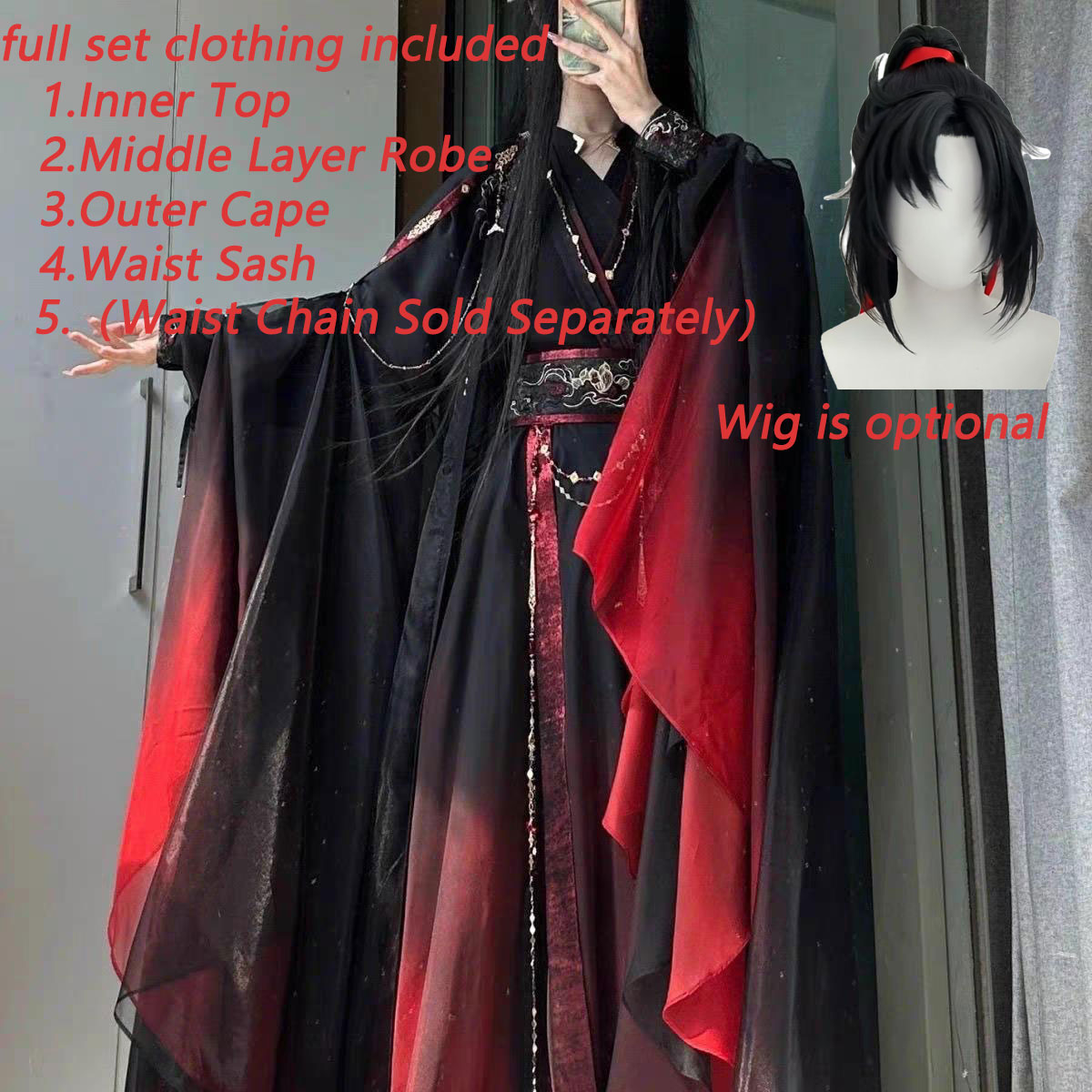 Set di 4 Pezzi di Abiti Tradiz - Anime Cosplay Red recensione e prezzo