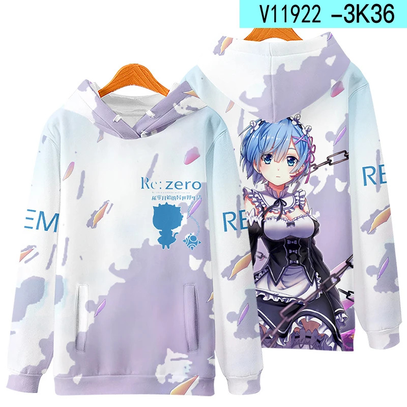 Felpa con Cappuccio 3D Re Zero - Cosplay Anime Basic recensione e prezzo