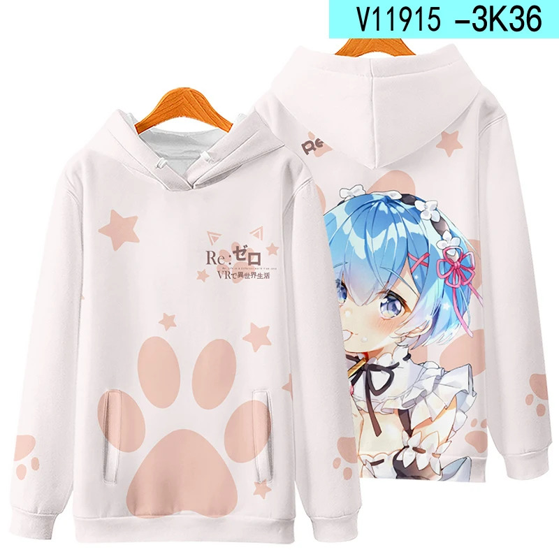 Felpa con Cappuccio 3D Re Zero - Cosplay Anime Basic recensione e prezzo