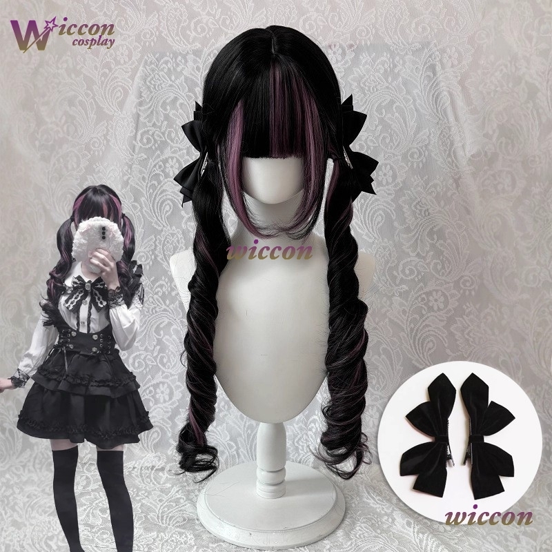 Comico ‌ Parrucca Nera con Fra - Anime Cosplay Long Black Hair recensione e prezzo