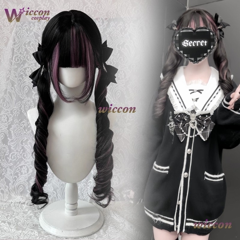 Comico ‌ Parrucca Nera con Fra - Anime Cosplay Long Black Hair recensione e prezzo