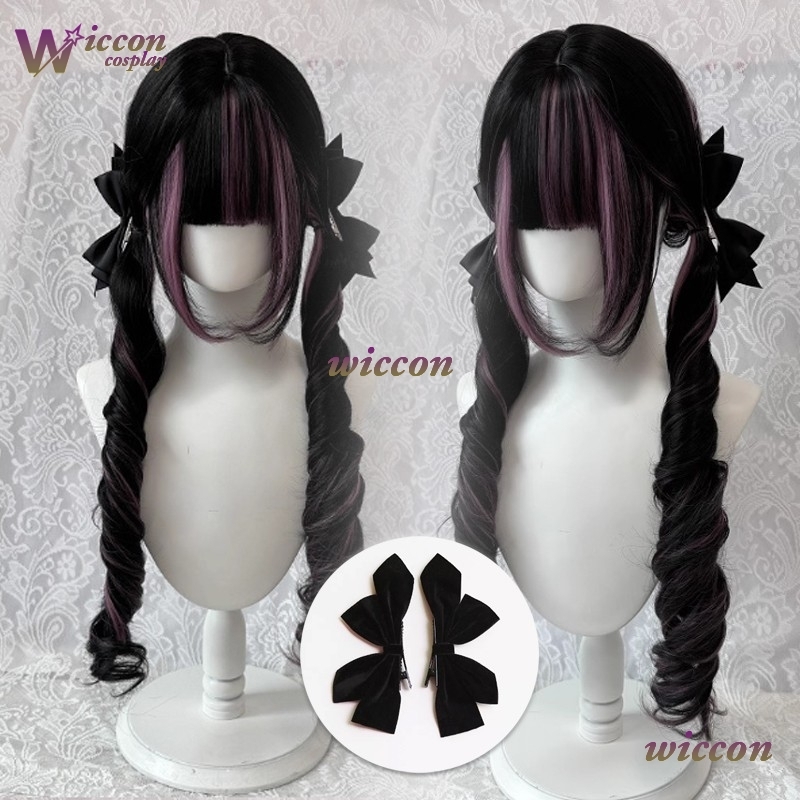 Comico ‌ Parrucca Nera con Fra - Anime Cosplay Long Black Hair recensione e prezzo