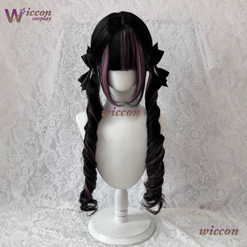 Comico ‌ Parrucca Nera con Fra - Anime Cosplay Long Black Hair recensione e prezzo